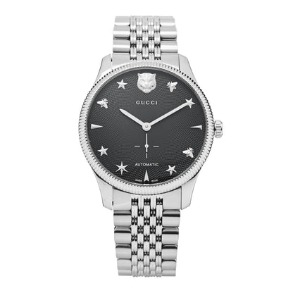 Gucci Stainless Steel 40mm G-Timeless Charm Automatic Watch Black 1 of 4