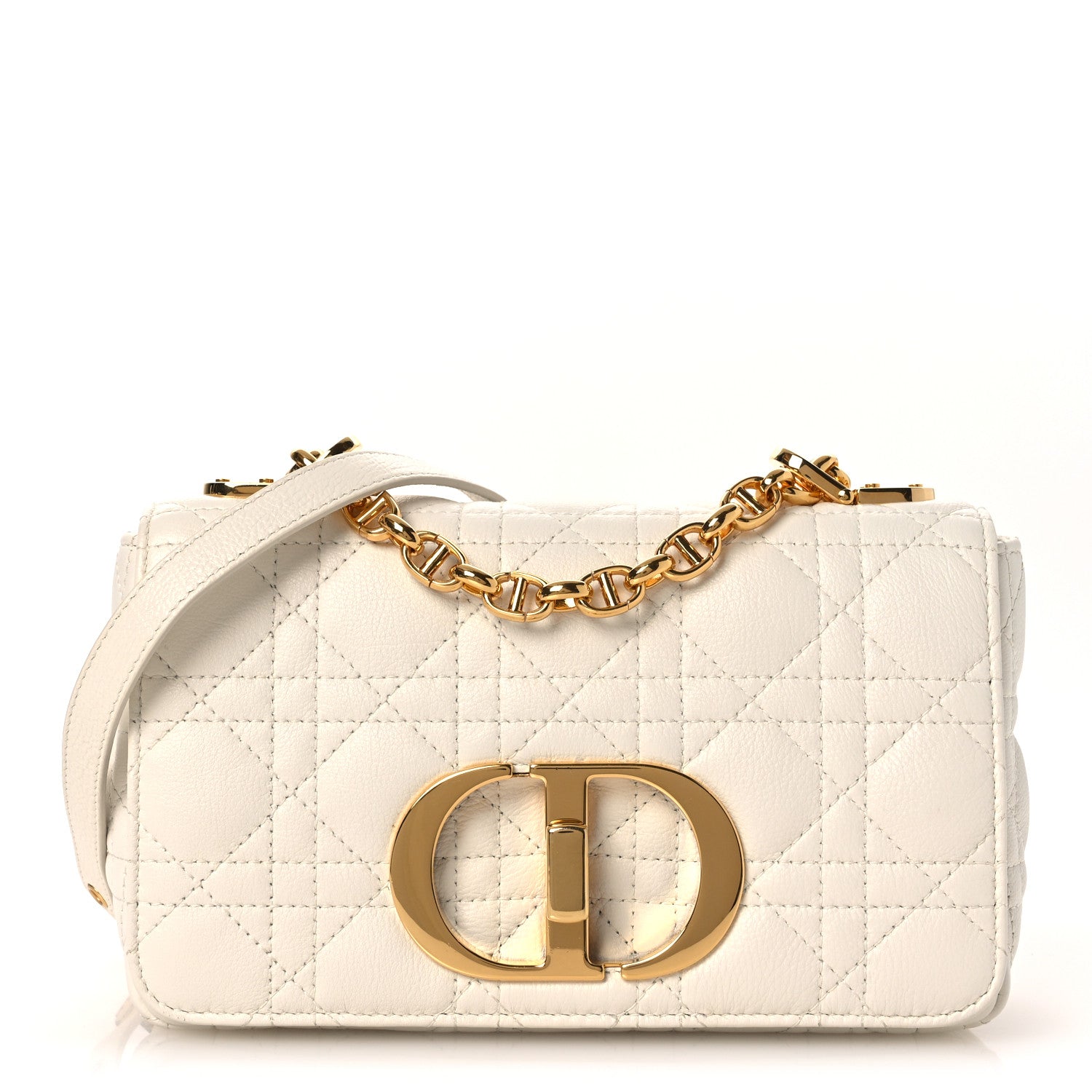 Christian Dior Lambskin Cannage Small Caro Bag Ivory 1 of 11