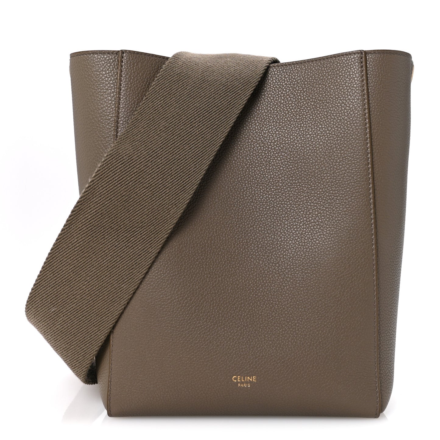 Soft Grained Calfskin Small Sangle Bucket Bag Taupe