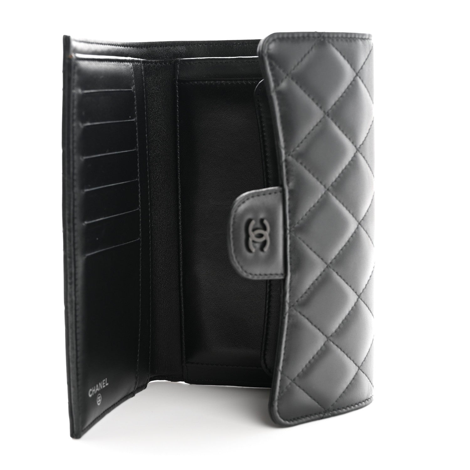 Chanel Lambskin Quilted Large Flap Wallet So Black 5 of 8