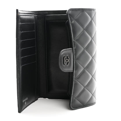 Chanel Lambskin Quilted Large Flap Wallet So Black 5 of 8