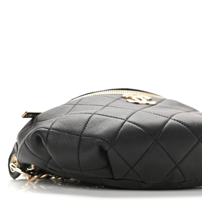 Chanel Lambskin Quilted Resin Bi-Color Waist Bag Fanny Pack Black 9 of 10