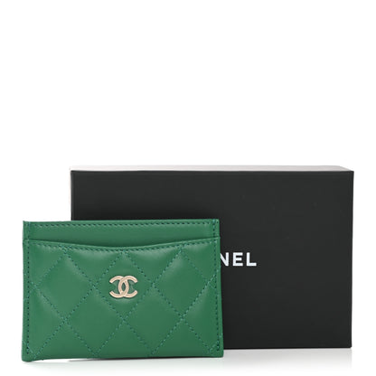 Chanel Lambskin Quilted Card Holder Green 9 of 9
