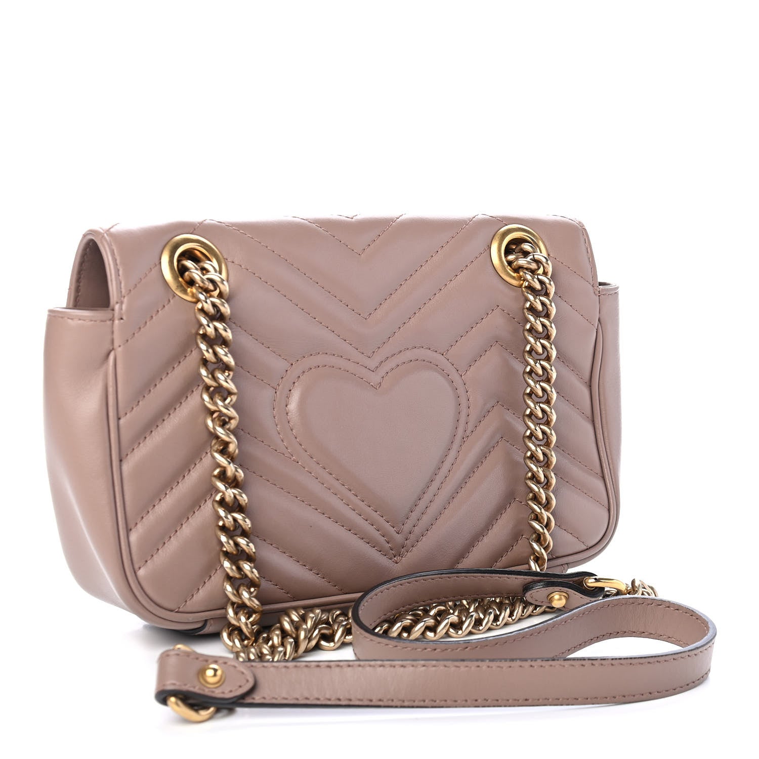 Gucci Calfskin Matelasse Mini GG Marmont Shoulder Bag Porcelain Rose 3 of 11