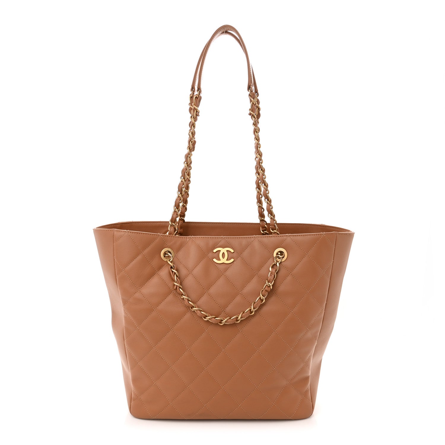 Chanel Calfskin Stitched Large Shopping Bag Brown 1 of 14