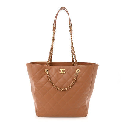 Chanel Calfskin Stitched Large Shopping Bag Brown 1 of 14