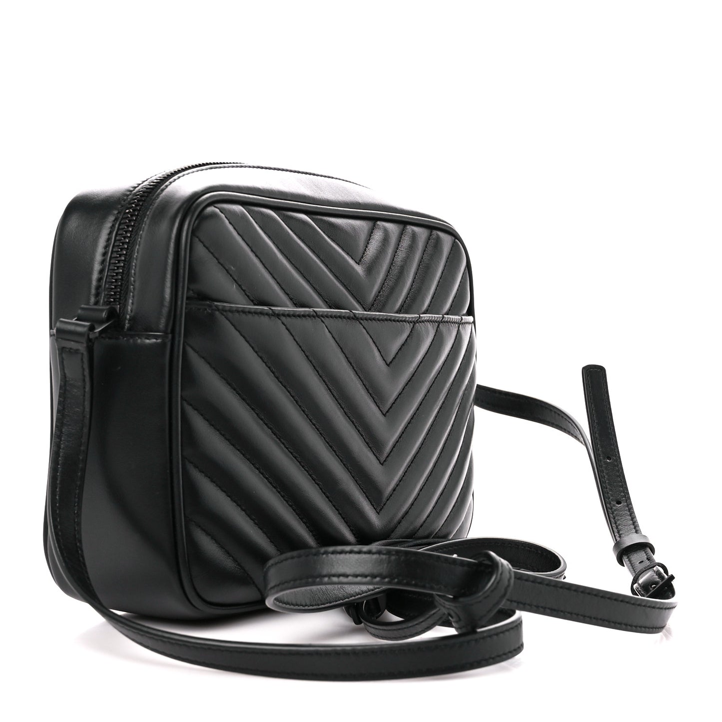 Calfskin Matelasse Monogram Monochrome Lou Camera Bag Black