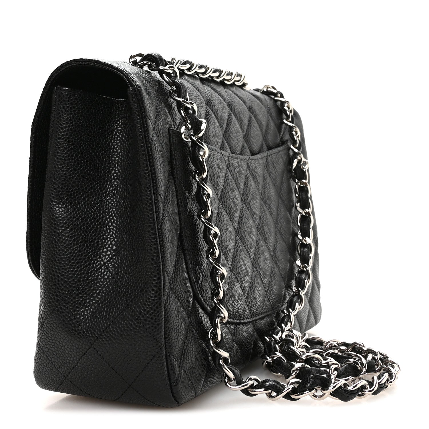 Chanel Caviar Quilted Jumbo Single Flap Black 3 of 11