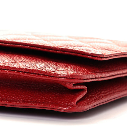 Chanel Caviar Quilted Wallet on Chain WOC Red 10 of 12