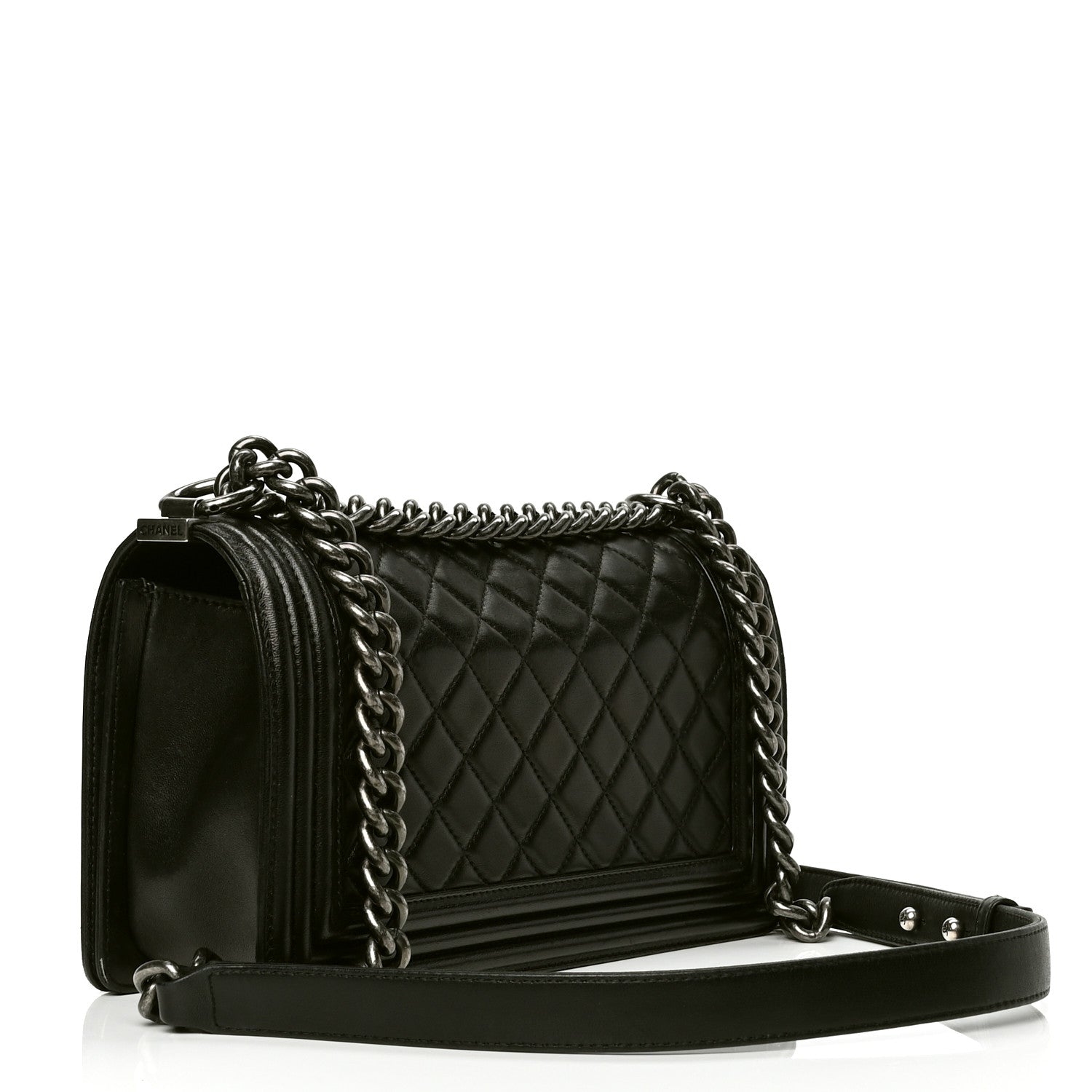 Chanel Lambskin Quilted Medium Boy Flap Black 2 of 6