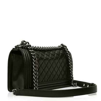 Chanel Lambskin Quilted Medium Boy Flap Black 2 of 6