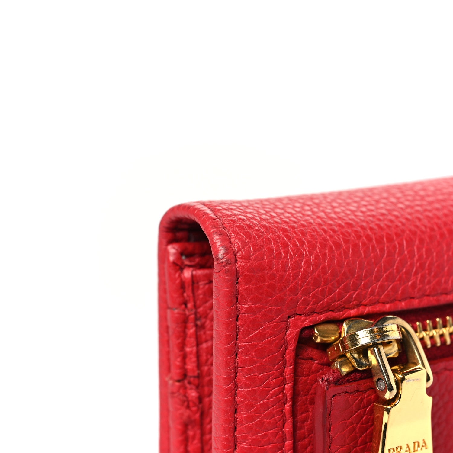 Prada Vitello Daino Continental Flap Wallet Fuoco 11 of 12