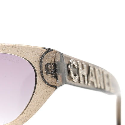 Chanel Acetate Glitter Rectangle Sunglasses 71280A Silver 7 of 8