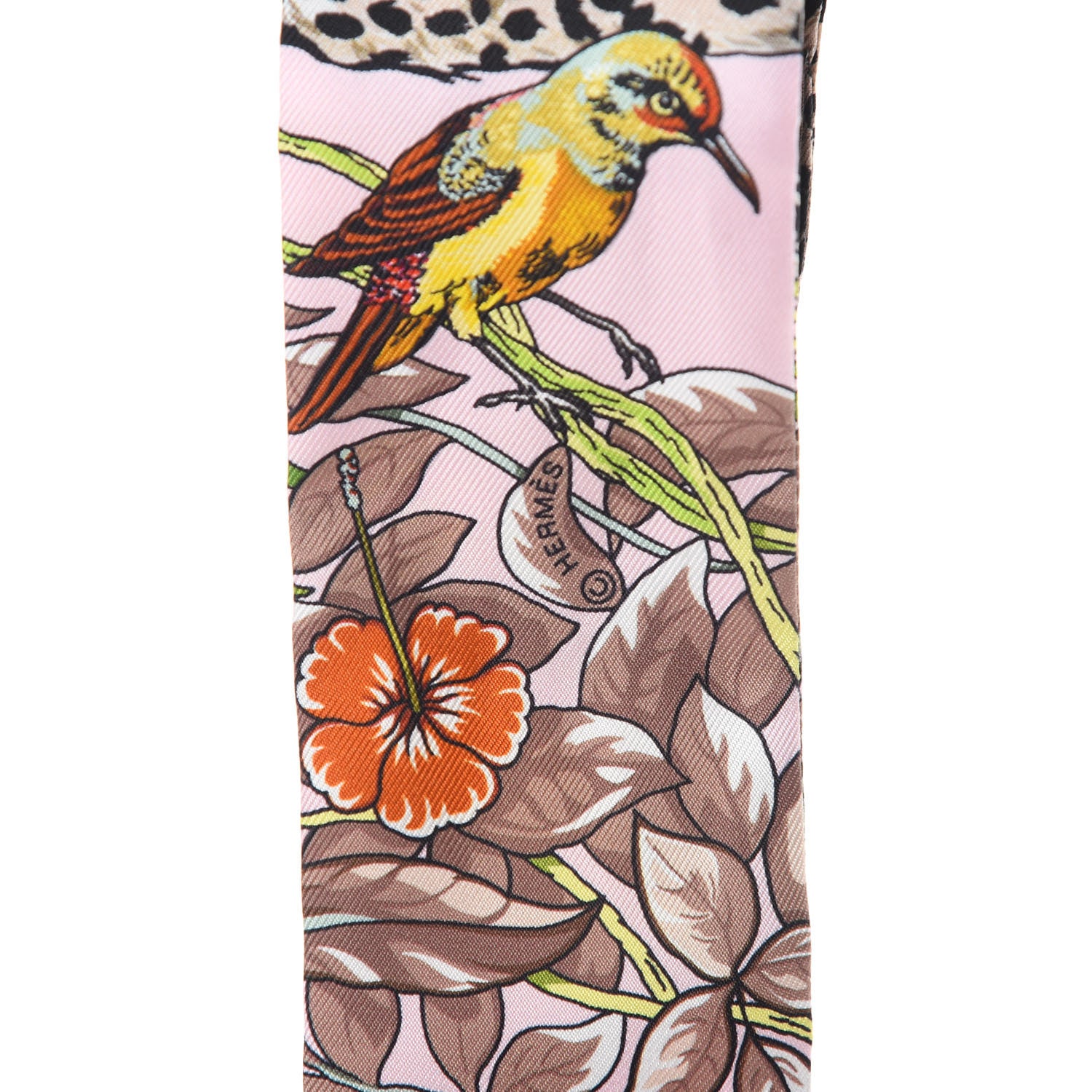 Hermes Silk Jungle Love Love Twilly Rose Pale Etoupe 4 of 5