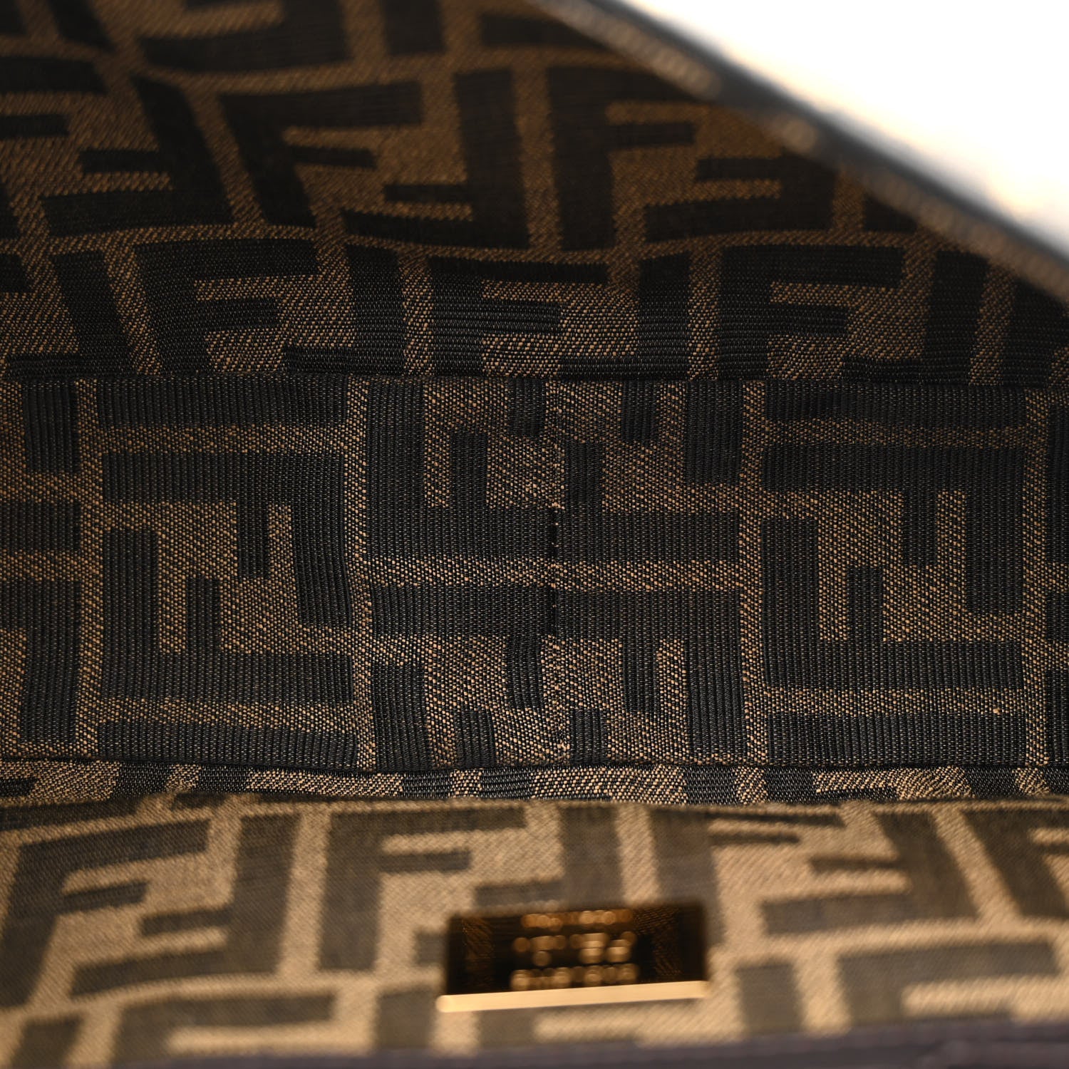 Fendi Fabric Jacquard FF 1974 Medium Baguette Tobacco Moro Black 5 of 12