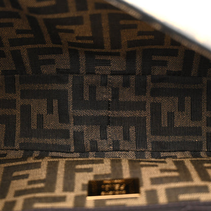 Fendi Fabric Jacquard FF 1974 Medium Baguette Tobacco Moro Black 5 of 12