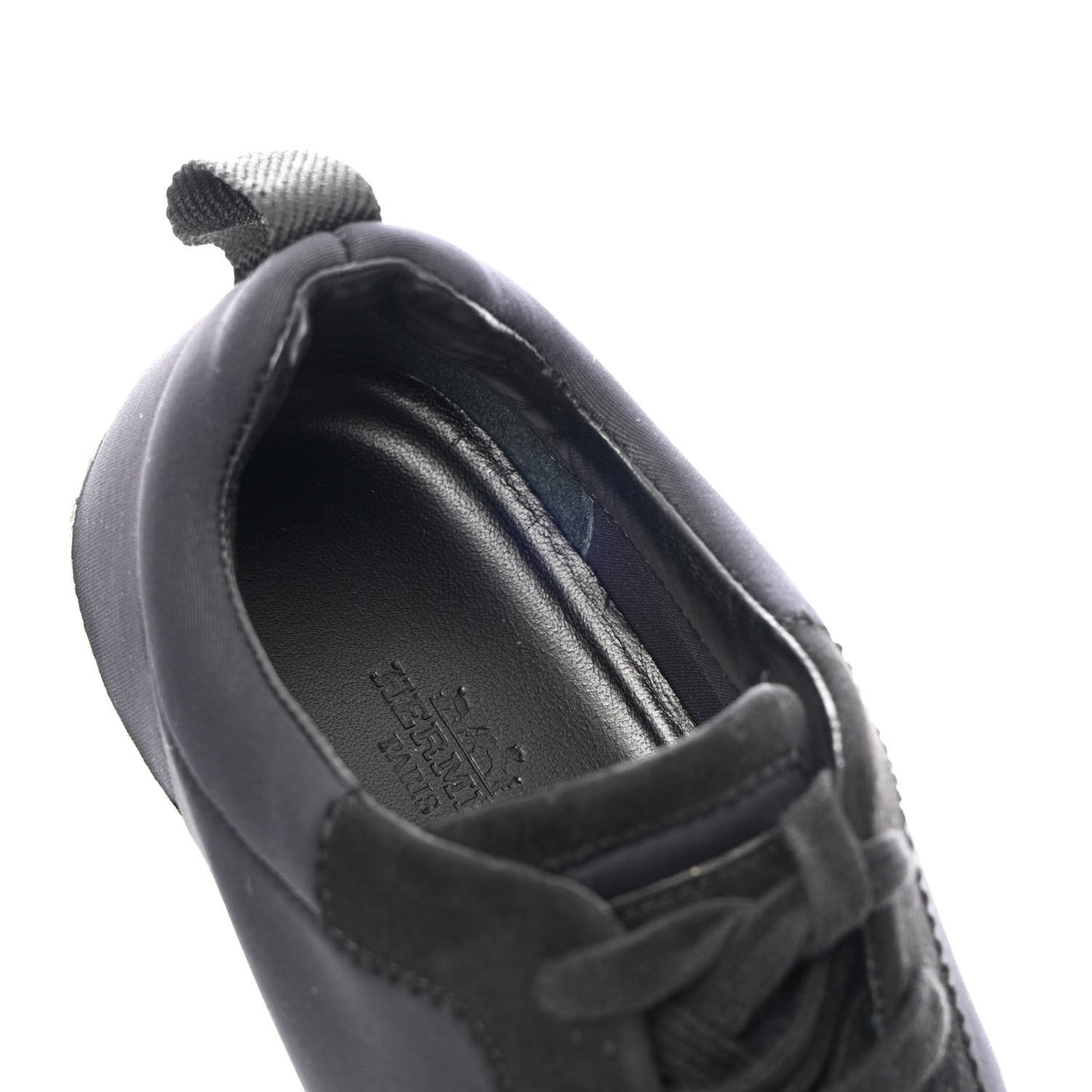Technical Jersey Suede Goatskin Bouncing Sneakers 37 Black White
