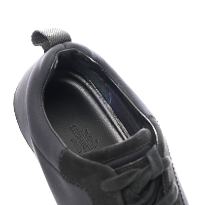 Hermes Technical Jersey Suede Goatskin Bouncing Sneakers 37 Black White 12 of 13