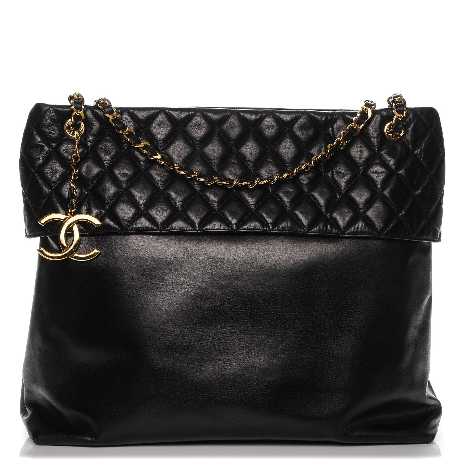 Chanel Calfskin Quilted Large Shoulder Bag Black 1 of 8