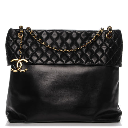 Chanel Calfskin Quilted Large Shoulder Bag Black 1 of 8