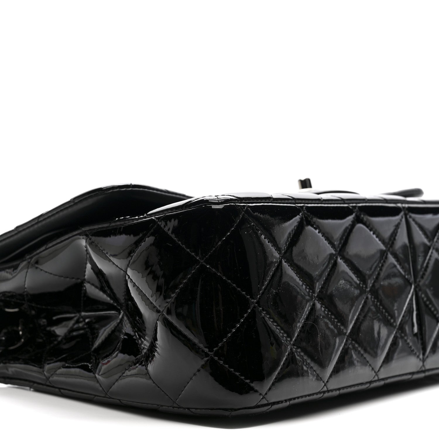Chanel Patent Quilted Jumbo Double Flap Black 9 of 10