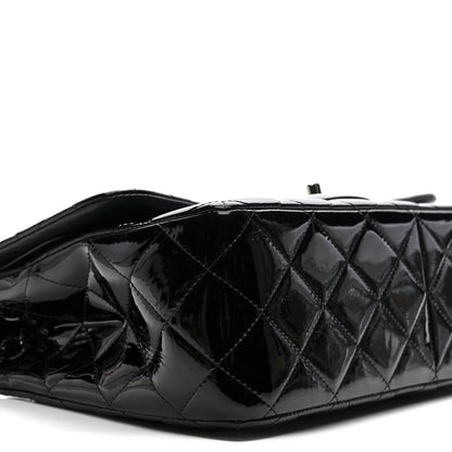 Chanel Patent Quilted Jumbo Double Flap Black 9 of 10