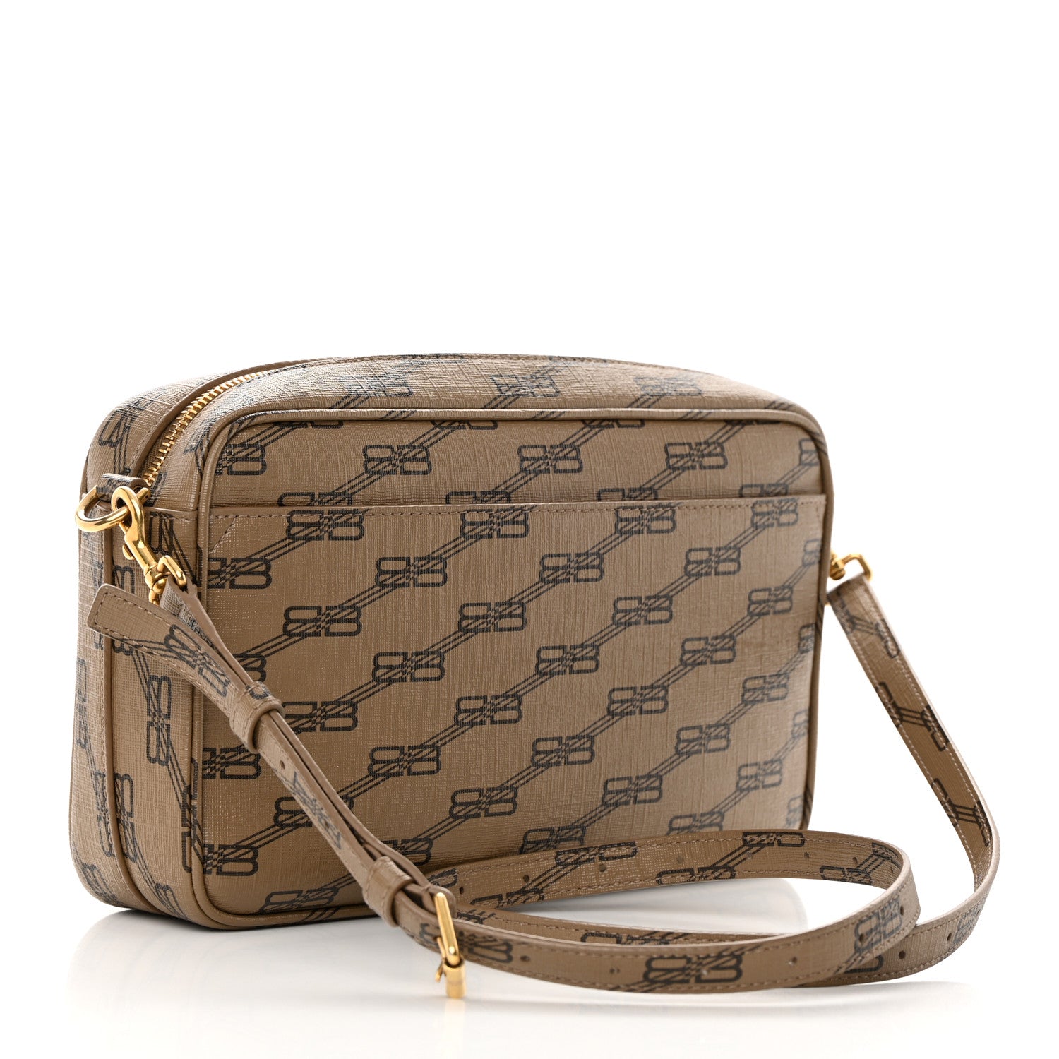 Balenciaga Coated Canvas BB Monogram Medium Signature Camera Bag Beige Brown 3 of 14