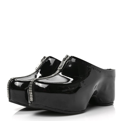 Givenchy Patent Calfskin 4G Zip Clogs 36 Black 3 of 8