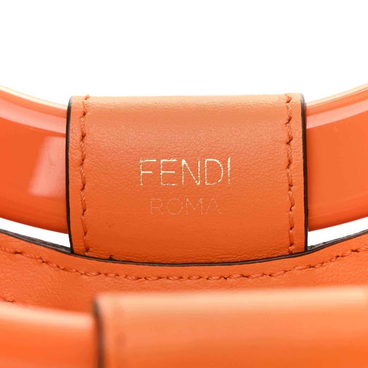 TPU FF Vitello Century Plexiglass Small Runaway Shopper Tote Aranciata