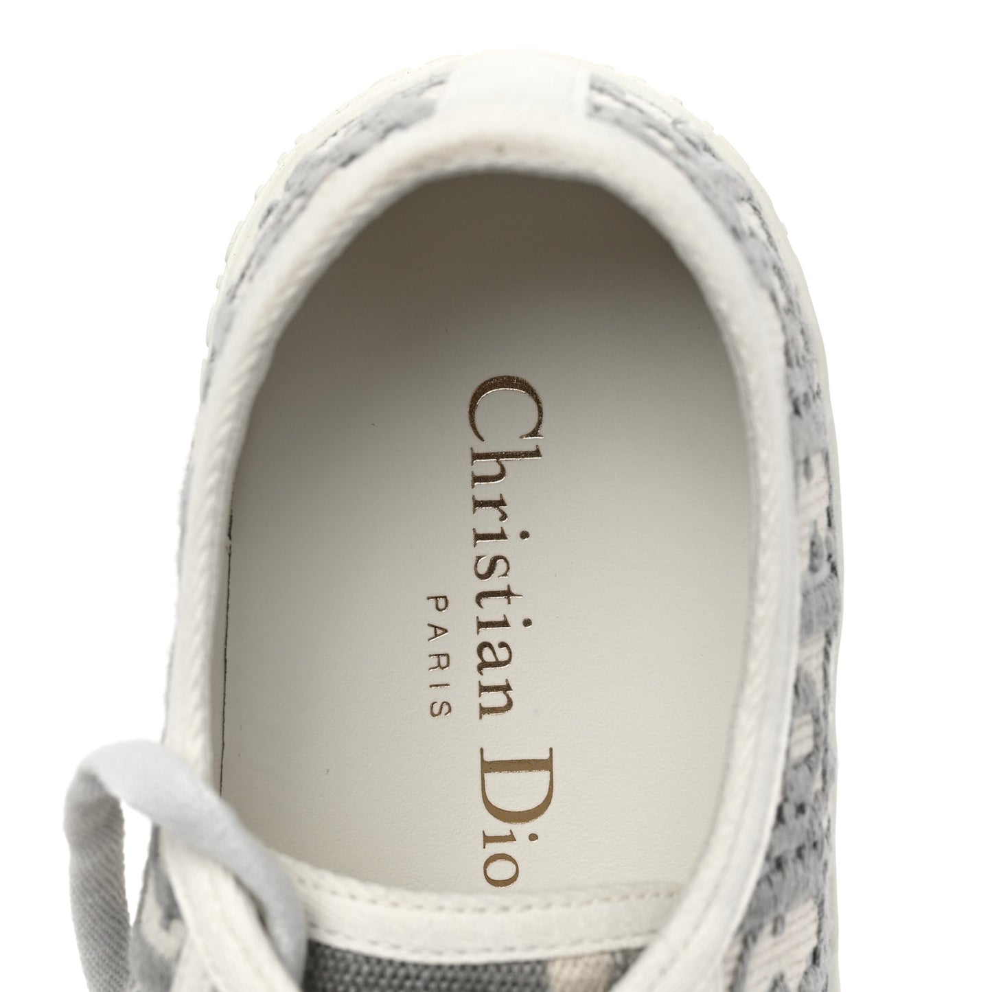 Canvas Oblique Walk'N'Dior Low Top Sneakers 36.5 Grey Stone