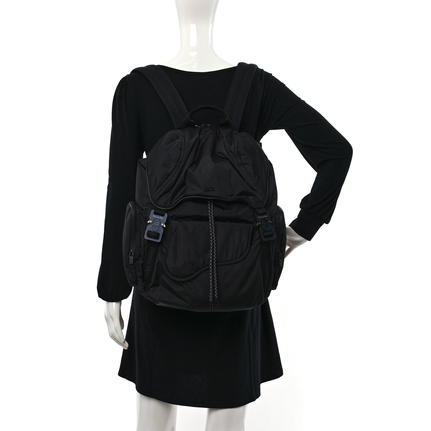 Nylon Saddle Backpack Black