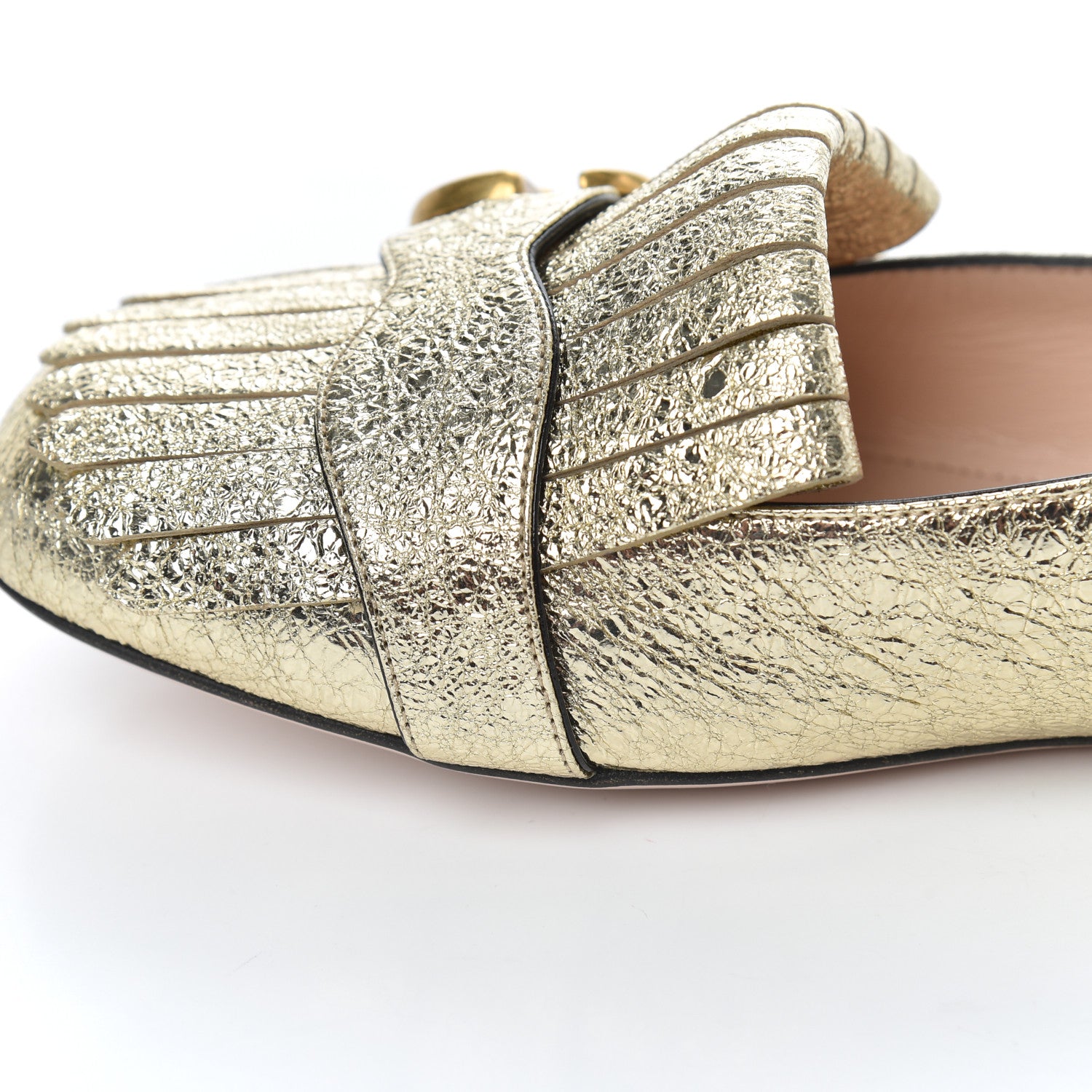 Gucci Galassia GG Marmont Fringe Flats 36.5 Platino 16 of 21
