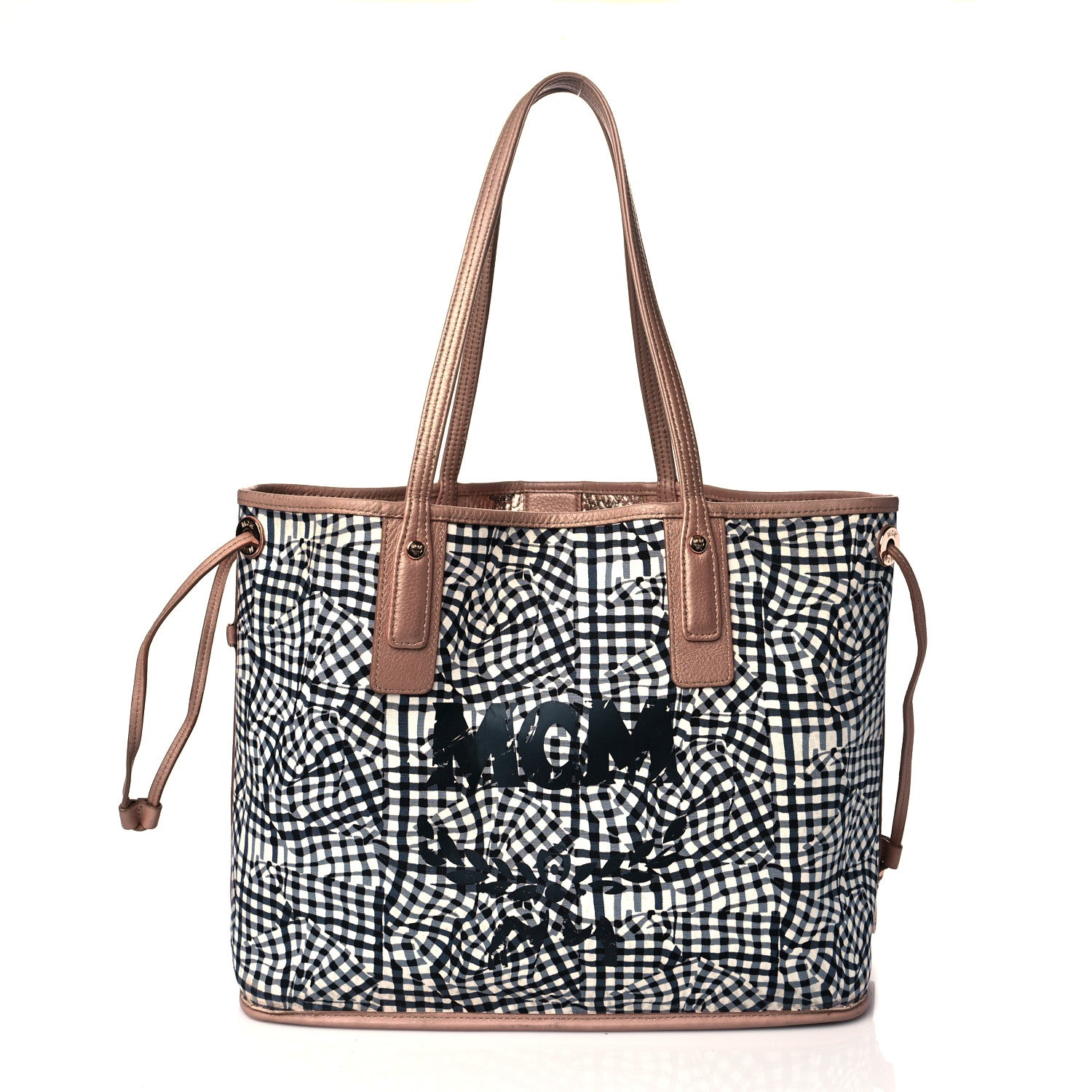 MCM Metallic Visetos Medium Liz Reversible Shopper Tote Champagne Gold 11 of 18