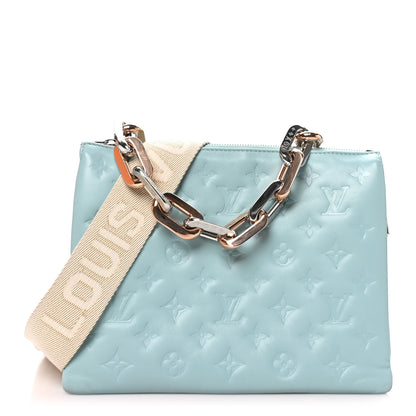 Louis Vuitton Lambskin Embossed Monogram Coussin PM Bleu 1 of 10