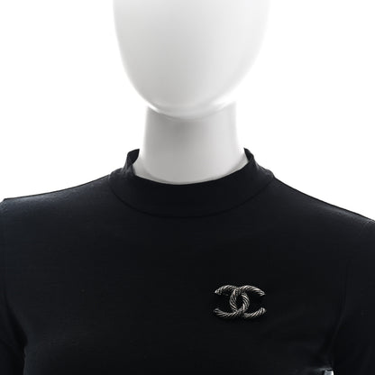 Chanel Ruthenium Twisted CC Brooch 2 of 4