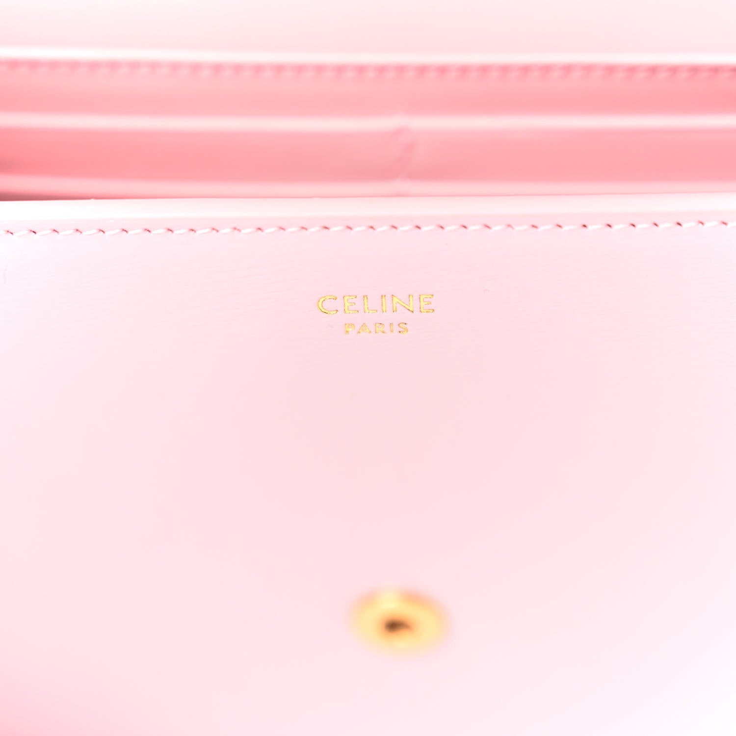 Celine Shiny Calfskin Triomphe Margo Wallet on Chain Pastel Pink 6 of 10