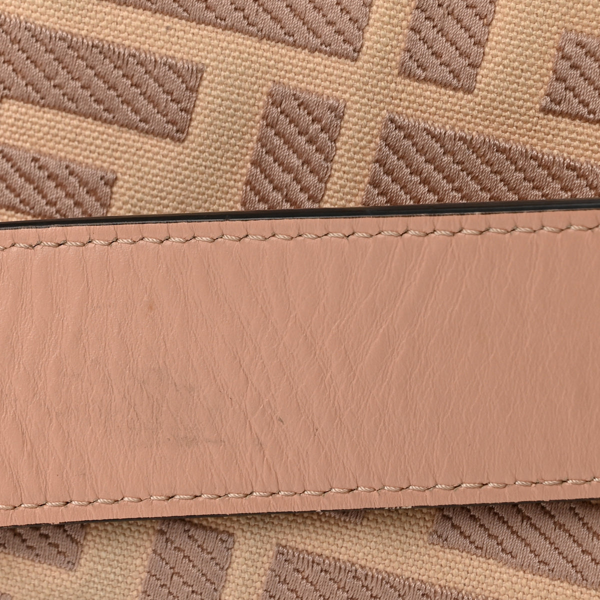 Canvas Vitello King Extra Strap FF Embroidered Baguette Baby Pink