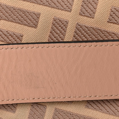 Fendi Canvas Vitello King Extra Strap FF Embroidered Baguette Baby Pink 12 of 13