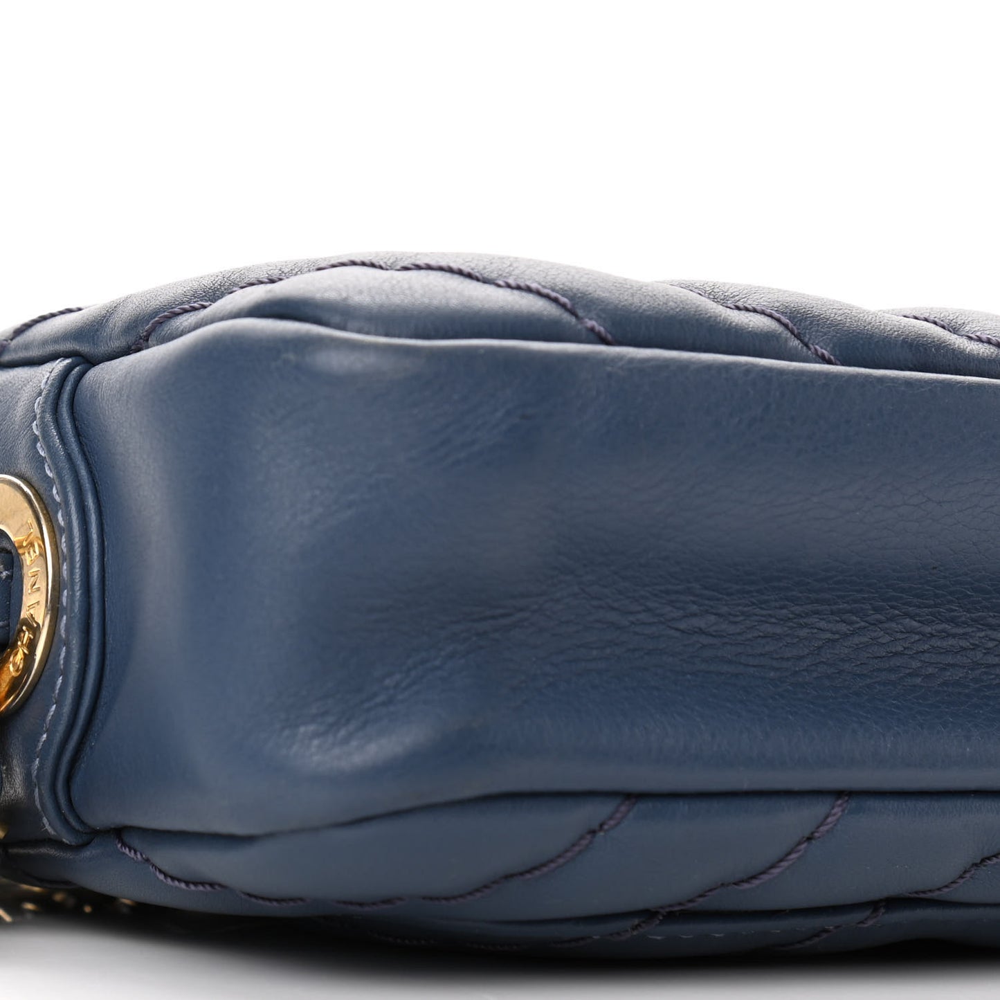 Calfskin Chevron Quilted Surpique Camera Case Blue