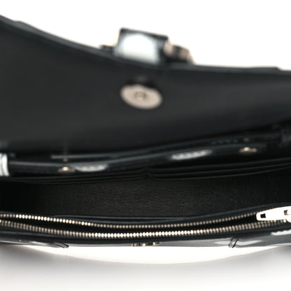 Balenciaga Shiny Box Calfskin Polka Dot Hourglass Chain Bag Black White 5 of 9