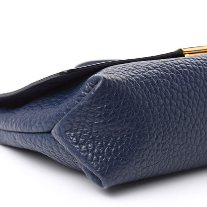 Burberry Signature Grain Large Mildenhall Shoulder Bag Blue Carbon 9 of 15