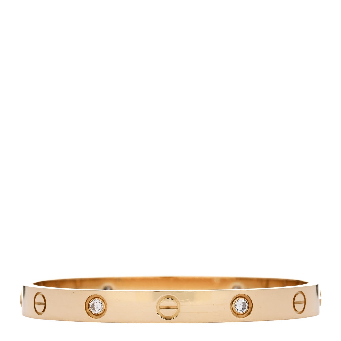 18K Yellow Gold 4 Diamond LOVE Bracelet 16