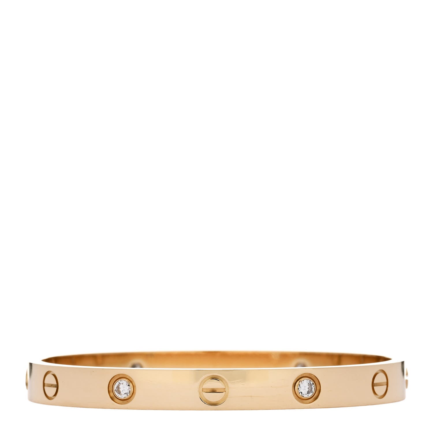Cartier 18K Yellow Gold 4 Diamond LOVE Bracelet 16 2 of 5