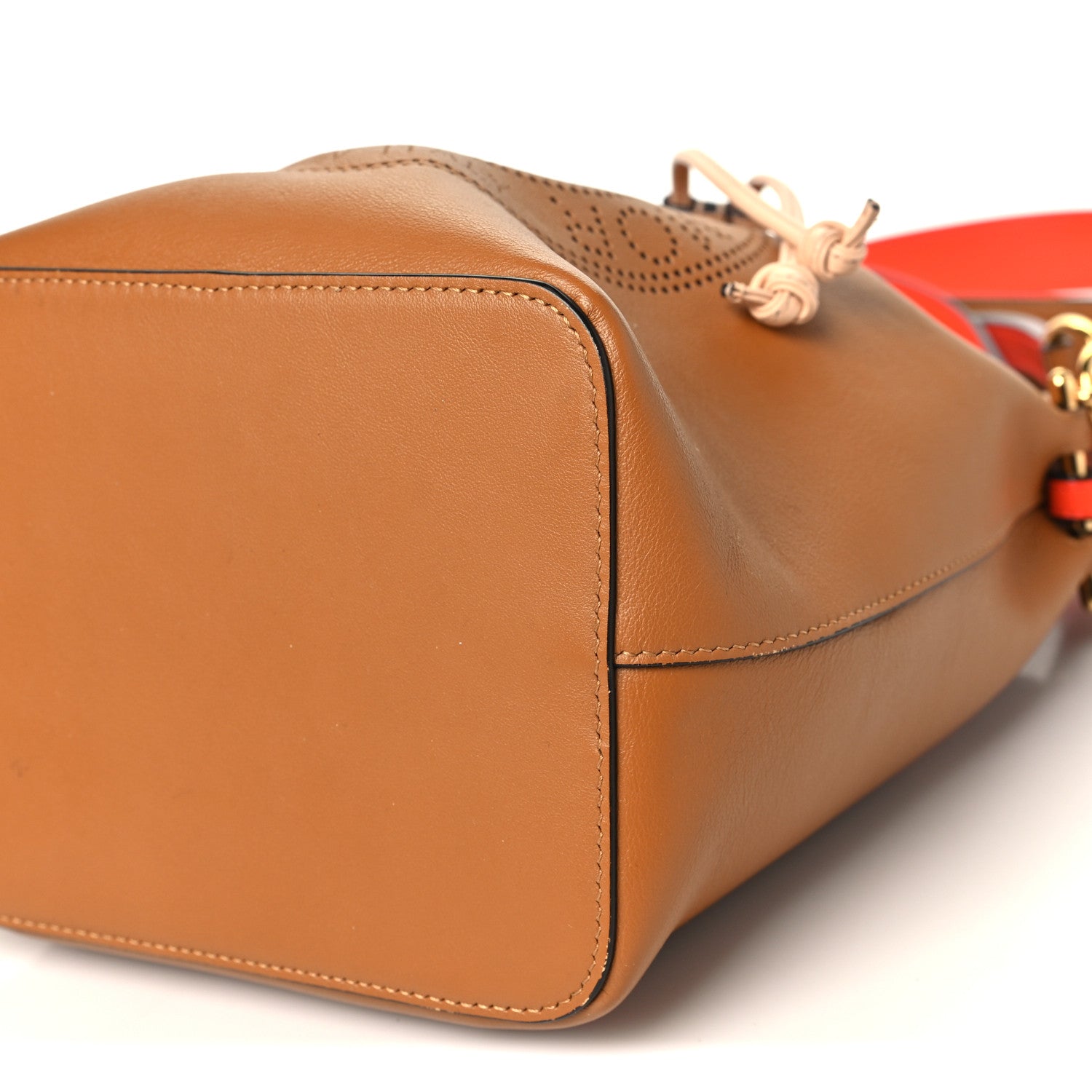 Fendi Vitello Grace F is Fendi Stamp Patch Perforated Small Mon Tresor Bucket Bag Nocciola 9 of 9