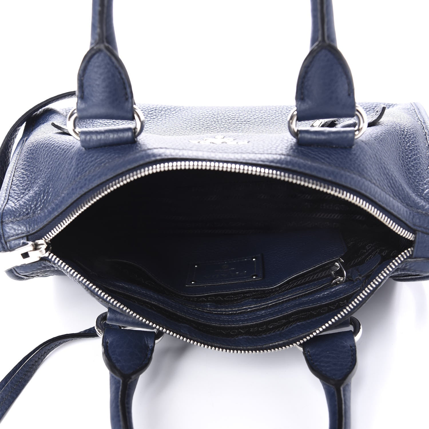 Prada Vitello Daino Shopping Satchel Baltico 5 of 10