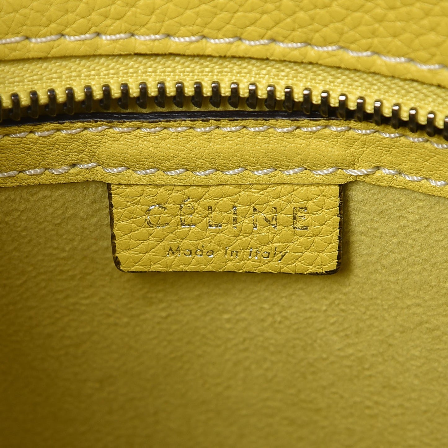 Drummed Calfskin Nano Luggage Citron