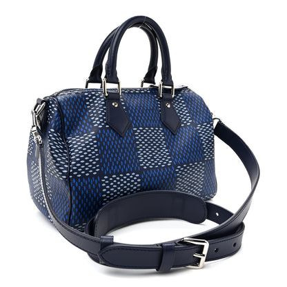 Louis Vuitton Damier Heritage Speedy Bandouliere 25 Blue 3 of 9