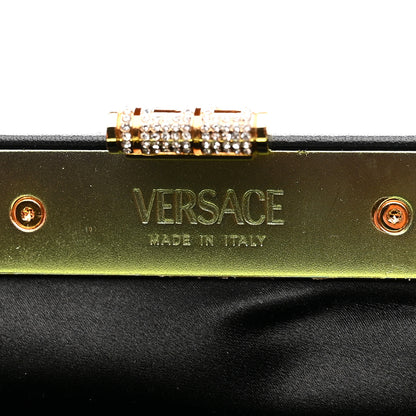 Versace Satin Crystal Medusa 95 Plaque Clutch Black 10 of 19