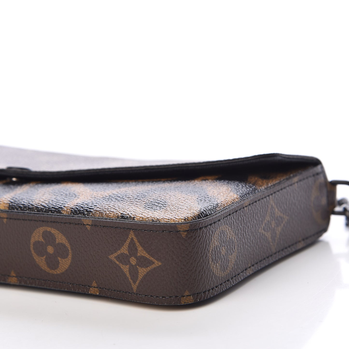 Monogram Animal Print Pochette Felicie Chain Wallet