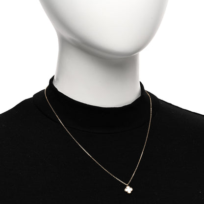 Van Cleef & Arpels 18K Yellow Gold Mother of Pearl Sweet Alhambra Pendant Necklace 2 of 6